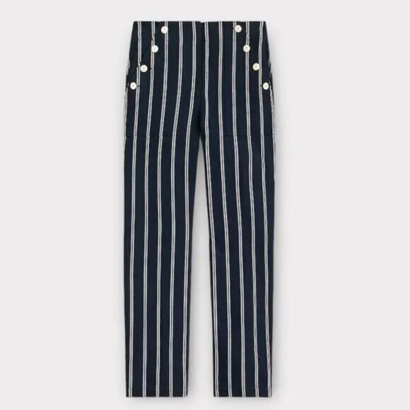 J. Crew Navy Blue Striped Sailor Pants - Picture 1 of 9